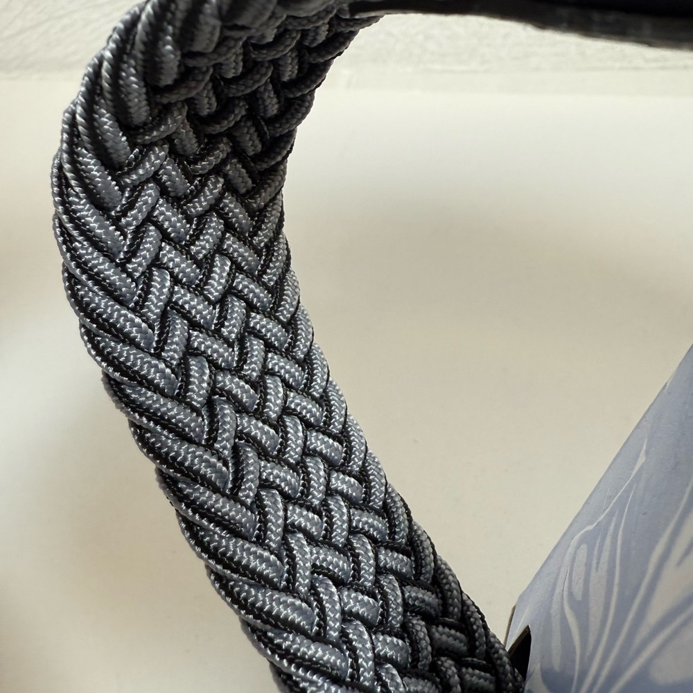 Tommy Bahama Black and gray Braided Reversible Belt with Silver Buckle L/XL - Picture 6 of 7